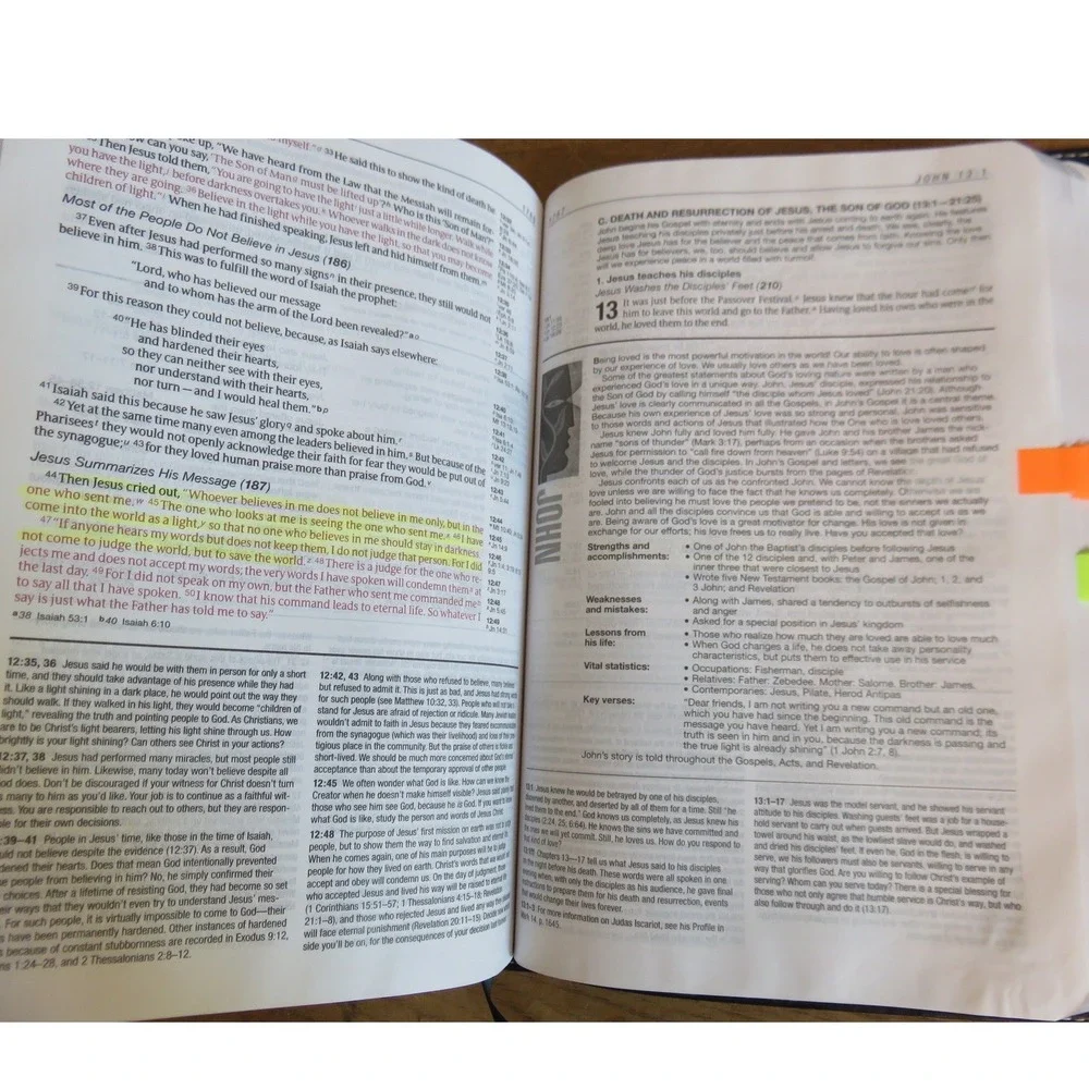 NIV Life Application Study Bible Black Ivory Floral LeatherLike Red Letter 1997
